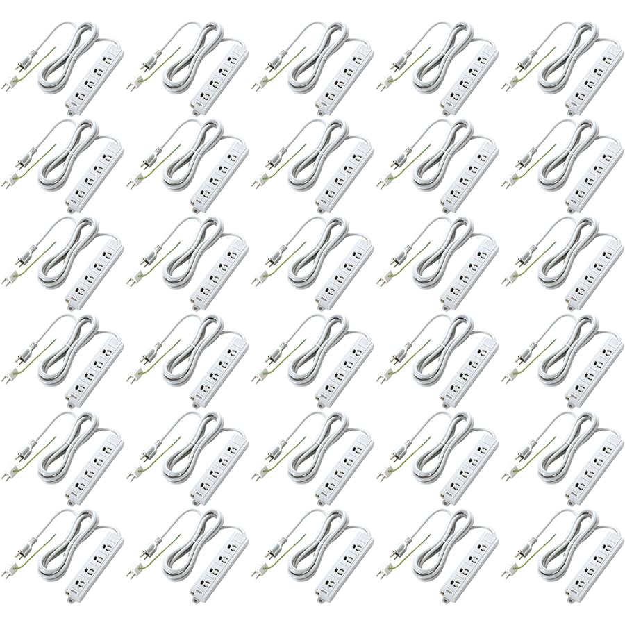 ELECOM/エレコム 30個セット 簡易包装 マグネット付 抜け止め 工事用タップ 3ピン 4口 3ｍ 15A 125V 1500Wまで T-ECOH3430NM ELECOM/エレコム 30個セット 簡易包装 マグネット付 抜け止め 工事用