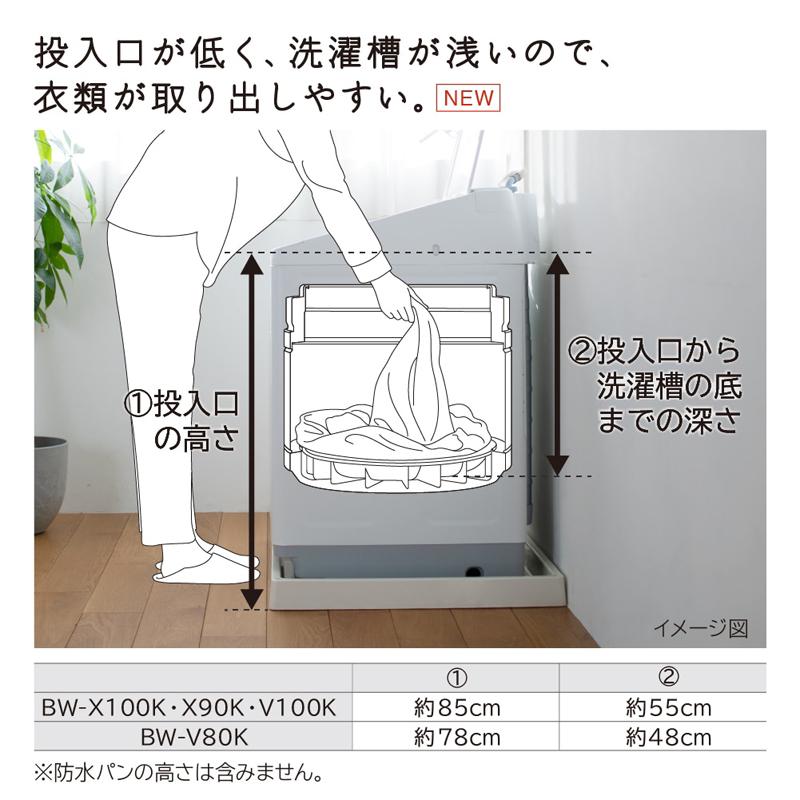 HITACHI 日立 【Ａエリア限定配送】BW-V100MR(W)全自動洗濯機ビートウォッシュ(洗濯10kg)の画像