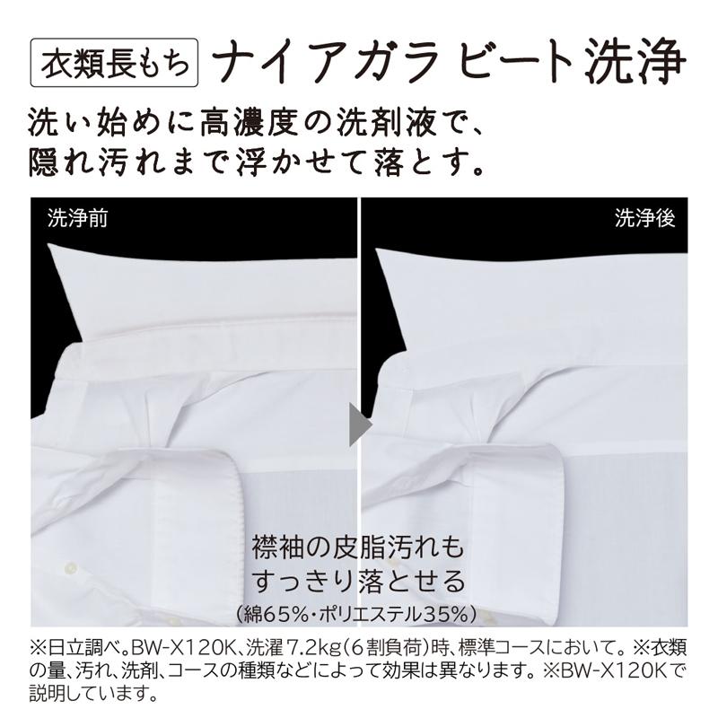 HITACHI 日立 【Ａエリア限定配送】BW-V100MR(W)全自動洗濯機ビートウォッシュ(洗濯10kg)の画像