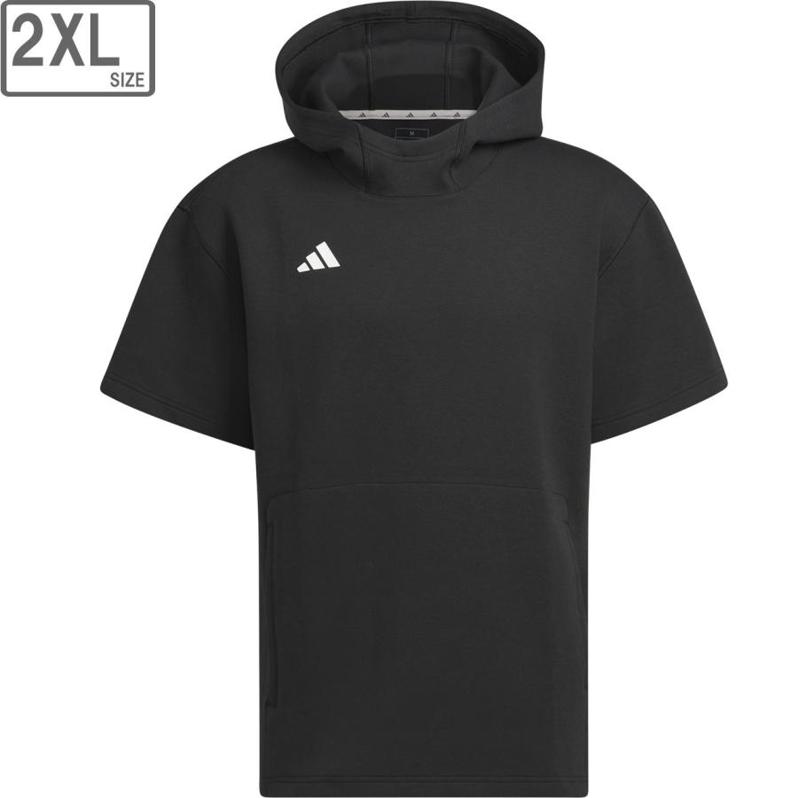 adidas アディダス 【ユニセックス】ダグアウト 半袖 パーカー 【ブラック】【Lサイズ】 JRY93 adidas アディダス 【ユニセックス】ダグアウト 半袖 パーカー