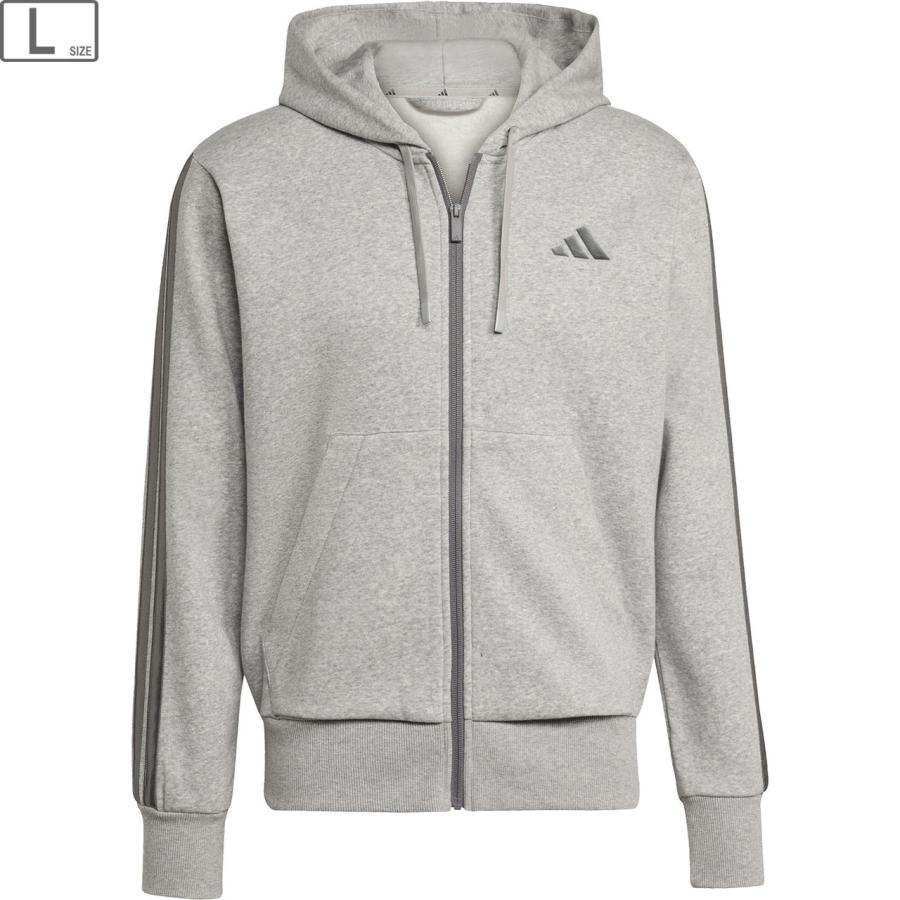 アディダス adidas ホリデー スリーストライプス フルジップ パーカー メンズ 男性 羽織 上着 移動着 レギュラーフィット 普段着 お出かけ フリース スポーティー リラックス  JVI19 adidas アディダス 【メンズ】ホリデー スリーストライプス フルジップ