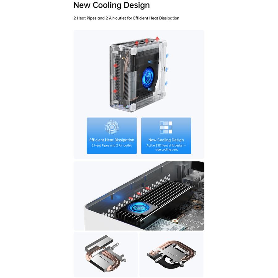 MINISFORUM ミニスフォーラム Intel Core i3-1220P搭載ミニPC MINISFORUM NAB3R NAB3R-16/512-W11Pro(1220P)の画像