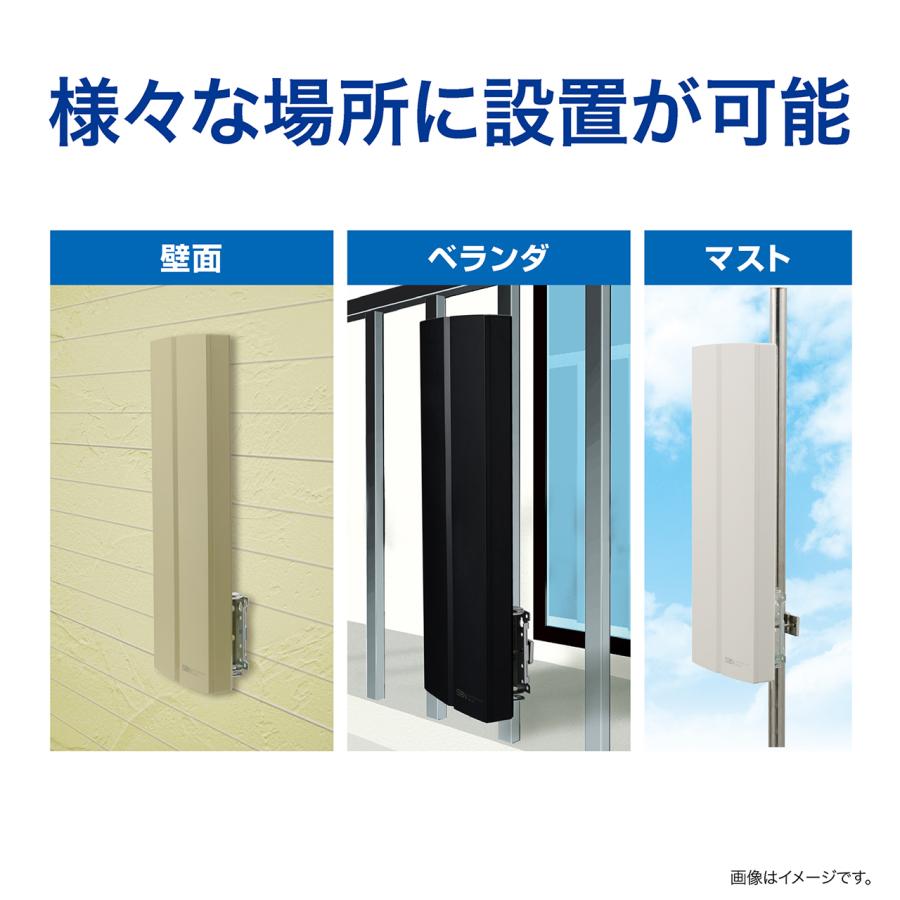 サン電子 SDA-26-2A-G(グリーンベージュ) 地デジ用ブースタ内蔵UHF平面アンテナ 水平専用