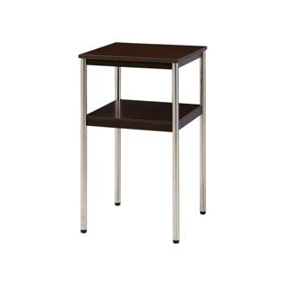 ナカキン 電話台 ステンレス丸脚 ダークオーク TL-S40DK