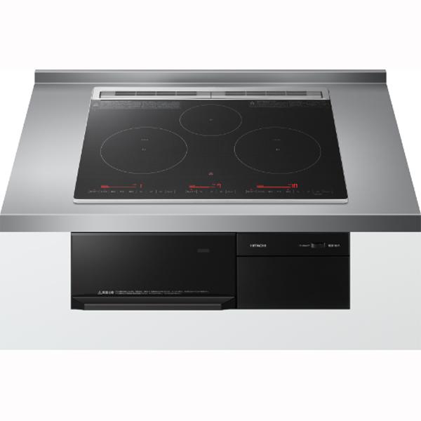 HITACHI/日立 HT-M8AKTF(K) ビルトイン3口IH　M8ATシリーズ【60ｃｍ】　ディープブラック 【単相200V】 日立（HITACHI） HT-M8AKTF(K) ビルトイン3口IH M8ATシリーズ【60cm