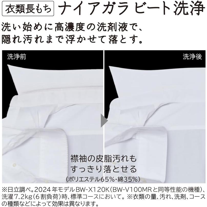 HITACHI 日立 洗濯機 10kg 縦型 全自動 ビートウォッシュ BW-V100MR W「Aエリア限定配送」の画像