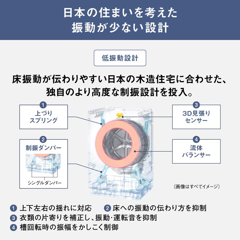 【5年間延長保証込】Panasonic パナソニック ドラム式洗濯機 洗濯10kg乾燥5kg 左開 ななめドラム SDシリーズ NA-SD10HBL C「Ａエリア限定配送」の画像