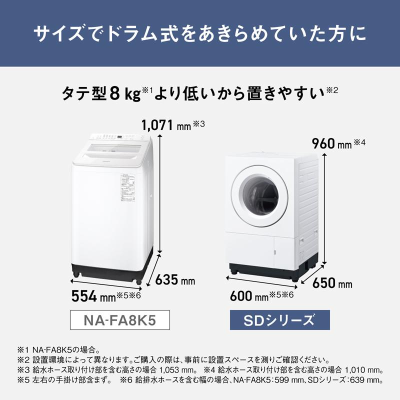 【5年間延長保証込】Panasonic パナソニック ドラム式洗濯機 洗濯10kg乾燥5kg 左開 ななめドラム SDシリーズ NA-SD10HBL C「Ａエリア限定配送」の画像