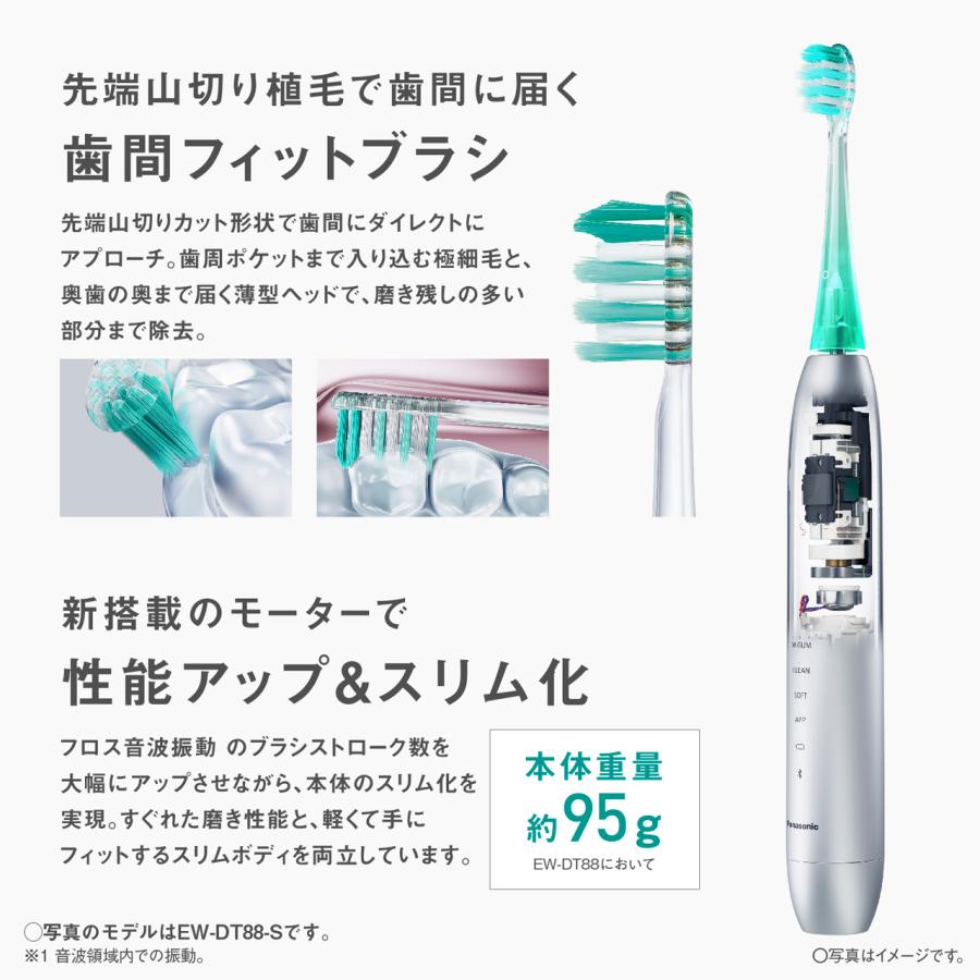 【正規店】Panasonic パナソニック EW-DT88-S(シルバー) ドルツプレミアム W音波振動ハブラシ スマートの画像