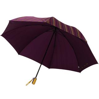 Geecle Japan/ギークルジャパン 甲州織雨傘 ストライプ 折りたたみ傘 (パープル) 手開き HH-02582