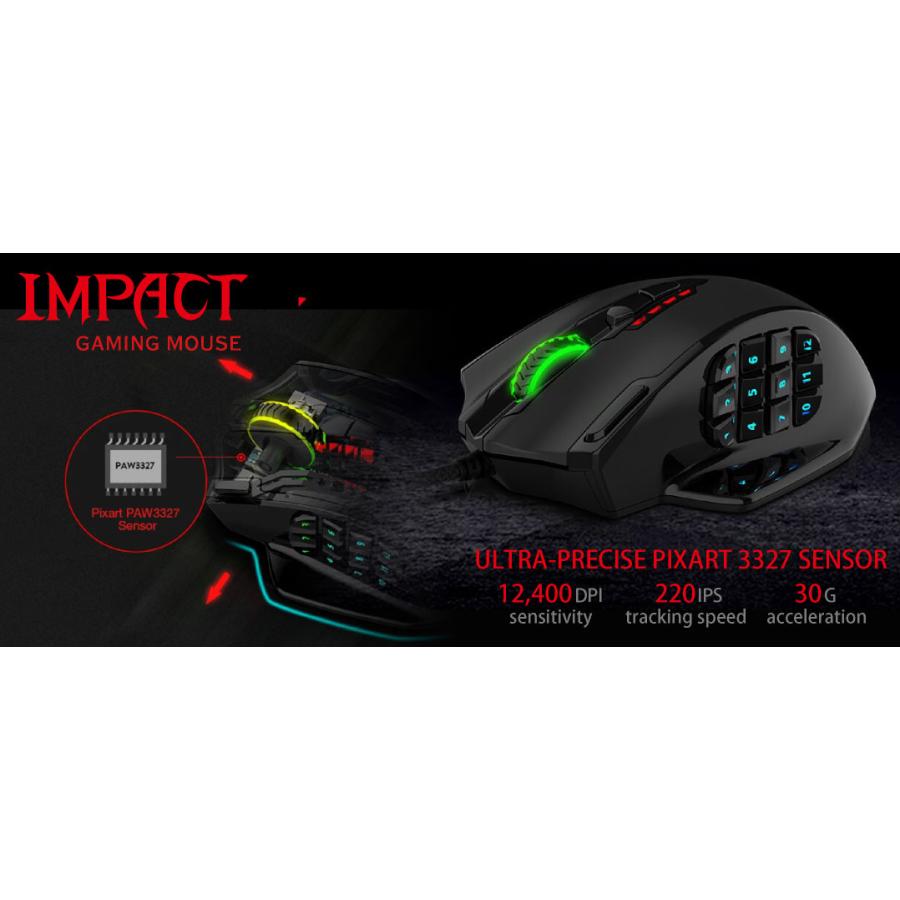 REDRAGON レッドラゴン 有線 多機能ボタン RGB ゲーミングマウス
