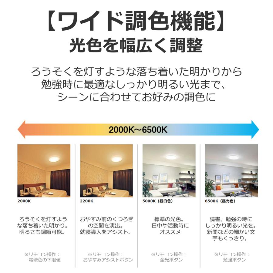 TOSHIBA 東芝 NLEH08049E-LC　LEDシーリングライト 8畳用調光・ワイド調色　きれいに光るシンプルタイプ_3