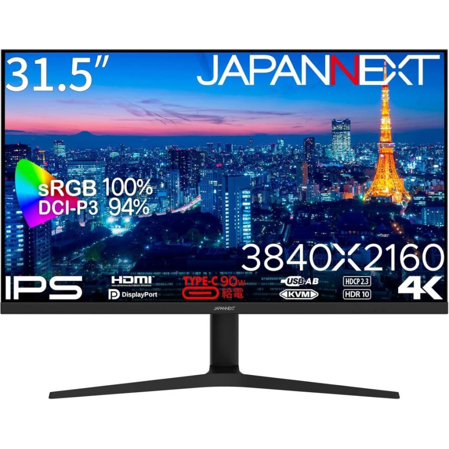 JAPANNEXT 31.5 インチ 4K PD 給電対応液晶モニター JAPANNEXT（ジャパンネクスト） JAPANNEXT 31.5インチ IPSパネル搭載