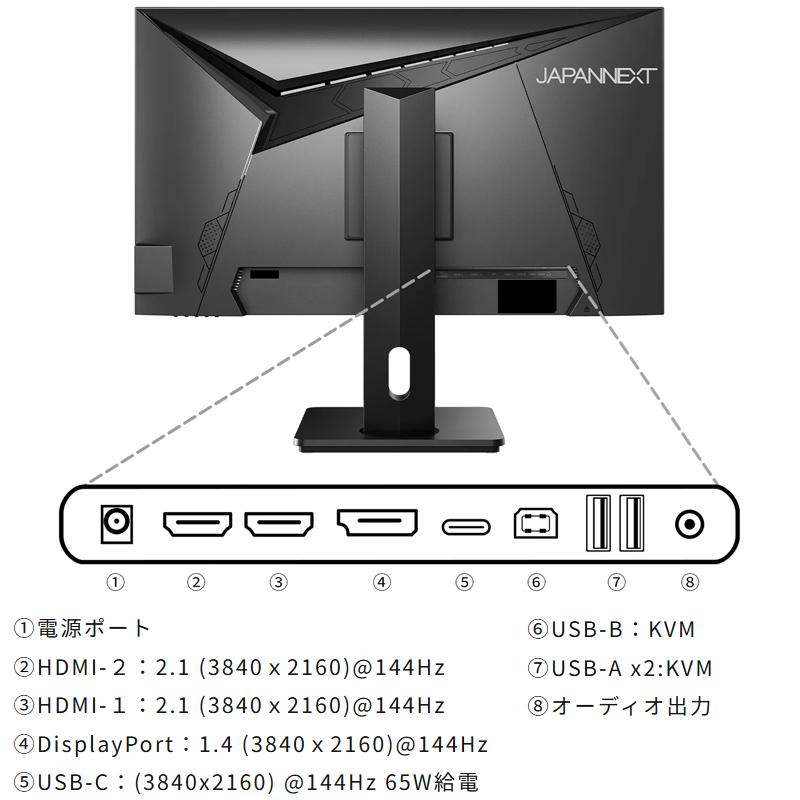 JAPANNEXT ジャパンネクスト 4K対応28型ゲーミングモニター(IPS/144Hz