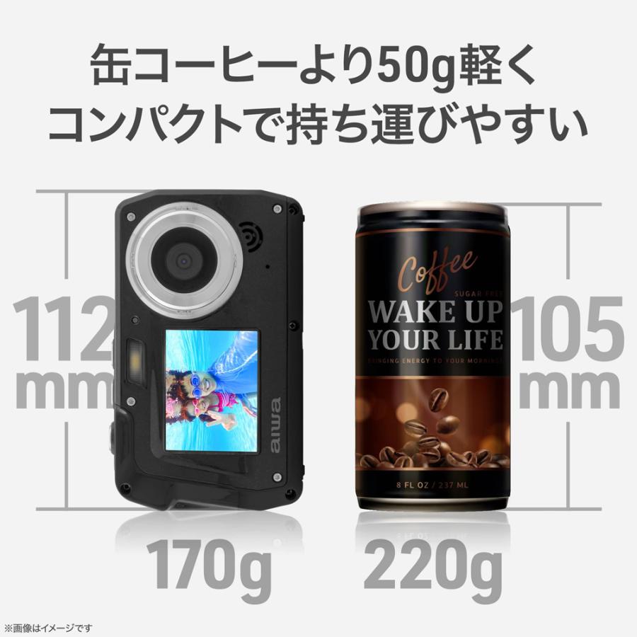 aiwaデジタル 自撮りができる防水コンパクトデジタルカメラ aiwa cam DCW JA5-DCM0002 ブラック_9