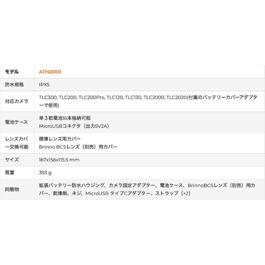 brinno ブリンノ ATH2000 拡張バッテリー防水ハウジング 建設用パワー