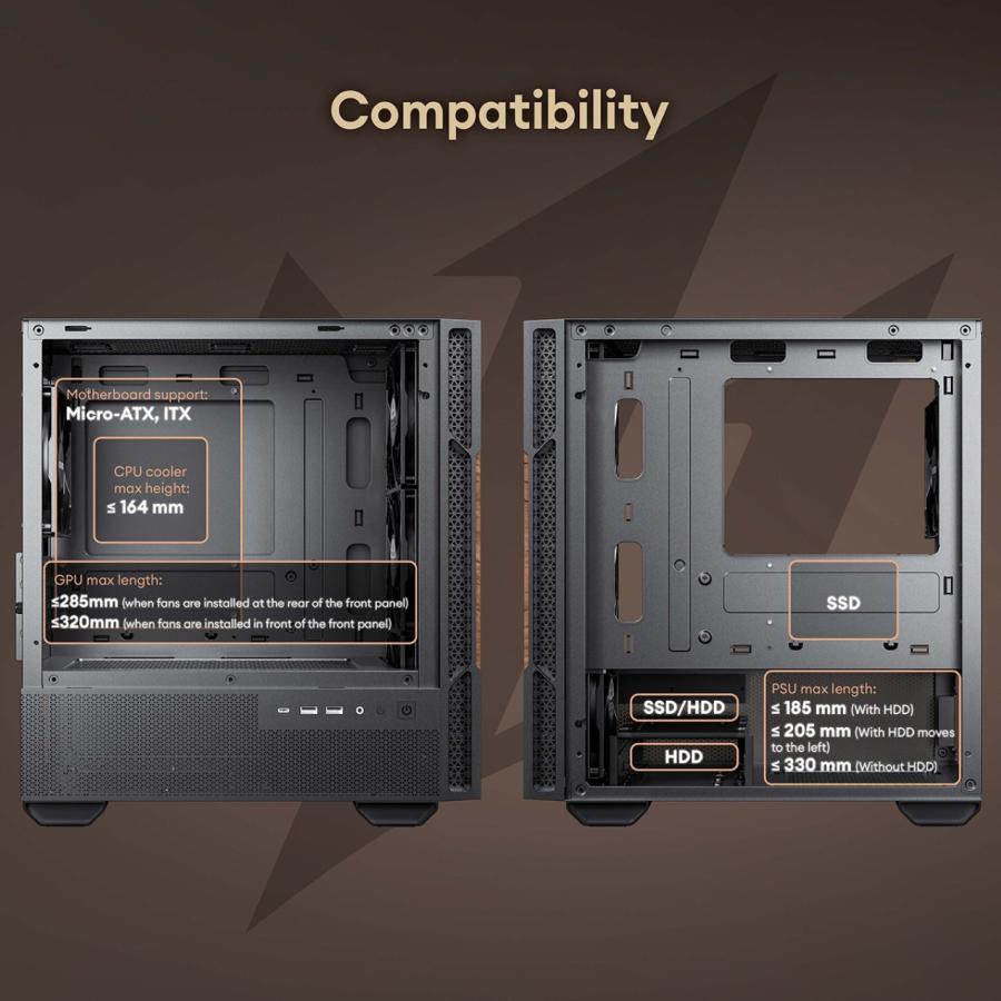 Okinos オキノス Micro-ATX対応ミドルタワーPCケース ファン4個標準