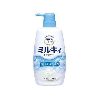 COW BRAND SOAP/牛乳石鹸共進社  ミルキィボディソープ やさしいせっけんの香り ポンプ 550mL｜murauchi3