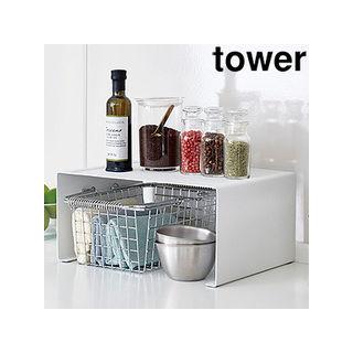 YAMAZAKI 山崎実業 キッチンスチール コの字ラック タワー L ホワイト