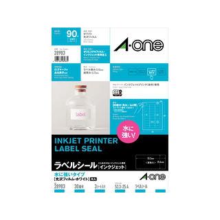 A・one エーワン ラベルシール インクジェット A4 30面 3シート（90片