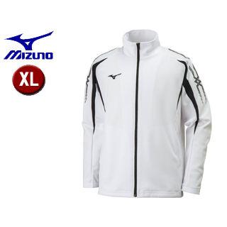 ミズノ mizuno  32JC8001-01 ＭＣＢ　ウォームアップシャツ 【XL】 （ホワイト×ブラック）｜murauchi3
