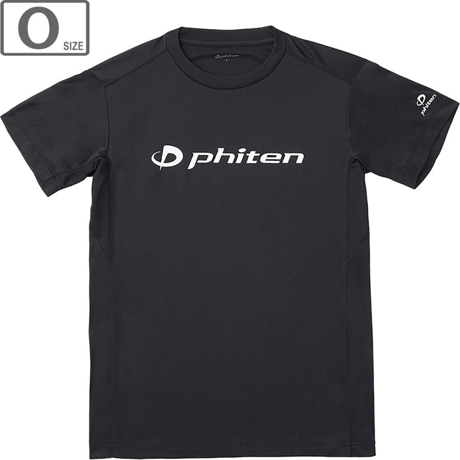 ファイテン Phiten RAKUシャツ 半袖 ロゴ入り 【ブラック/ホワイト