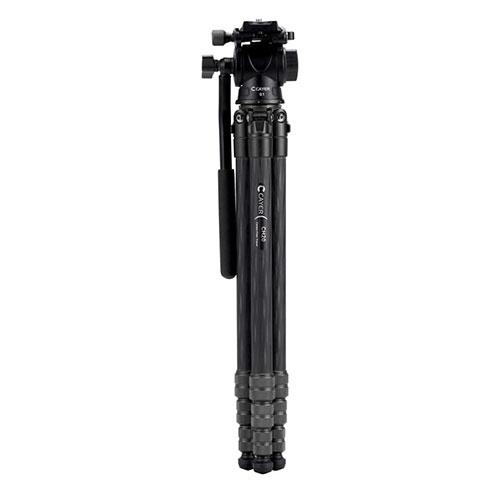 CAYER カイヤー コンパクトカーボン三脚 CH20S1 4段 脚径19mm ブラック VCAYER-CH20S1BK_1