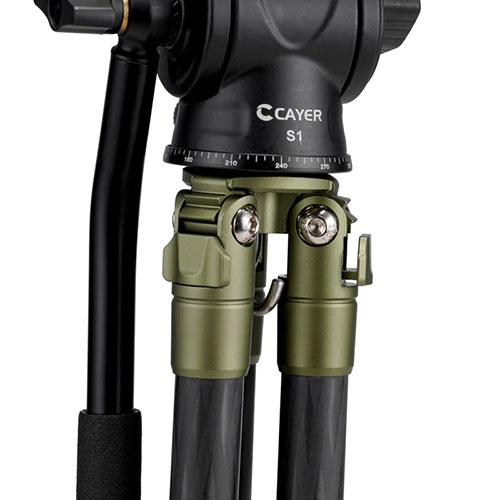 CAYER カイヤー コンパクトカーボン三脚 CH20S1 4段 脚径19mm グレー VCAYER-CH20S1GR_5