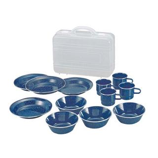 CAPTAIN STAG/キャプテンスタッグ M1078 ウエストホーロー食器セット（キャリングケース付）