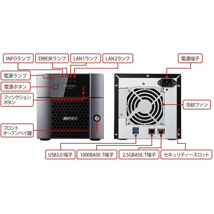 BUFFALO バッファロー オンサイト保守5年間・データ復旧年1回無償 テラステーションTS3220DN 2ドライブ 4TB TS3220DN04-ON5_3