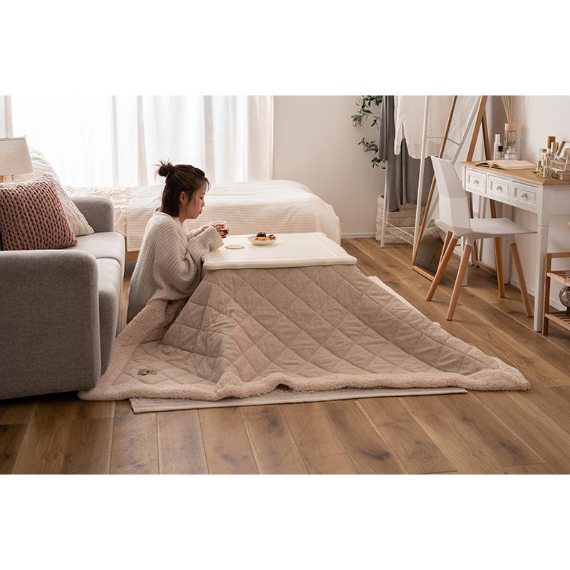 東谷 ROOM ESSENCE 天板70×70cm 猫脚こたつ 正方形 ホワイト KT-411WH