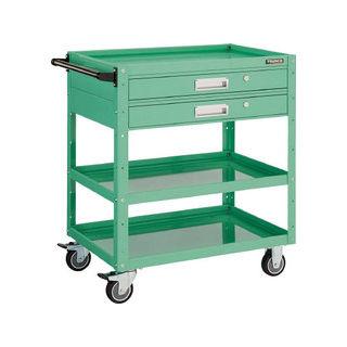 TRUSCO/トラスコ中山 イーグルワゴン 750X500 引出付 ウレタン車輪 ヤンググリーン EGW-973V2U-YG