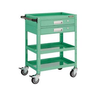 TRUSCO/トラスコ中山 バーディワゴン 750X500 引出付 ウレタン車輪 ヤンググリーン BDW-973V2U-YG