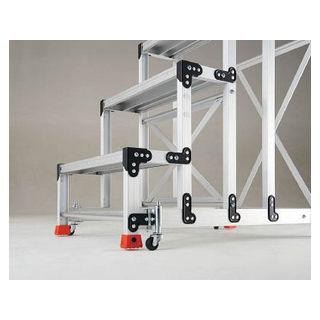 TRUSCO/トラスコ中山 手すり2段アルミ作業用踏台スプリングキャスター 4個1セット TSC-3A