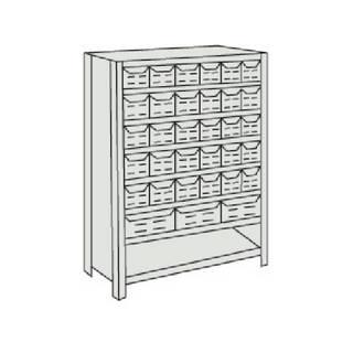 TRUSCO/トラスコ中山 軽量150型背引出付棚 900X300XH1200 実段7 TLA43K-78