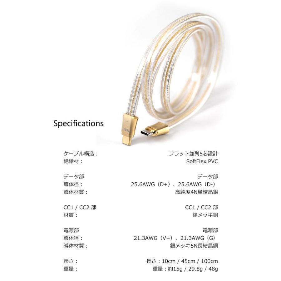 ddHiFi ディーディーハイファイ TC19CC Gold 100cm シリーズ USB C to