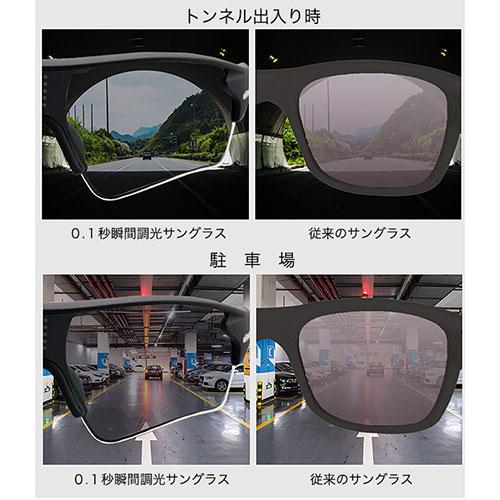 wicue ウィキュー 0.1秒瞬間調光サングラス スポーツタイプ 【ブラック