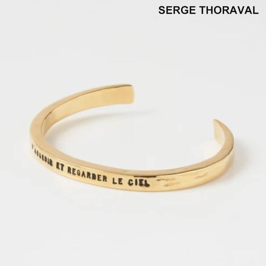 【良品】 セルジュトラヴァル バングル ゴールドカラー 座って空を見上げてごらん SERGE THORAVAL セルジュトラヴァル バングル 【座って空を見上げて
