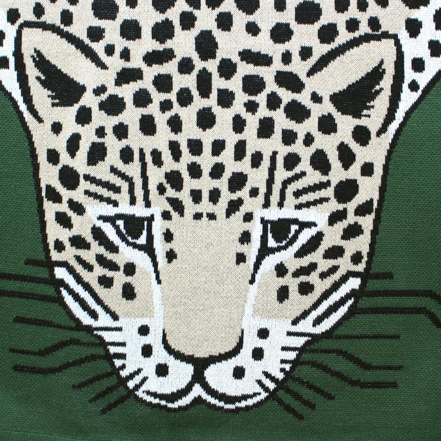 INOUI EDITIONS イヌイエディション THROW 130 【ヒョウ】【カーキ】大判 コットン ビーチタオル LEOPARD 08808の画像