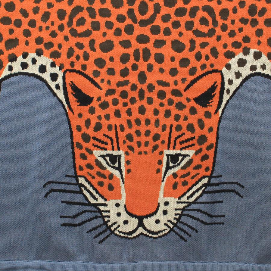 INOUI EDITIONS イヌイエディション THROW 130 LEOPARD【ヒョウ】【ブルー】大判 コットン ビーチタオル LEOPARD 08808の画像