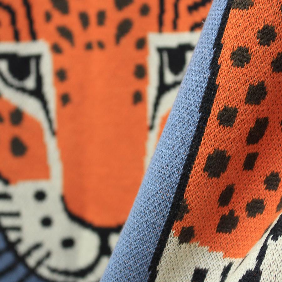 INOUI EDITIONS イヌイエディション THROW 130 LEOPARD【ヒョウ】【ブルー】大判 コットン ビーチタオル LEOPARD 08808の画像