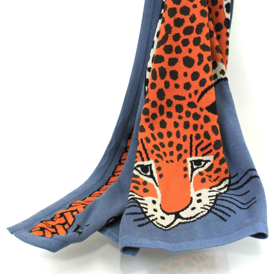 INOUI EDITIONS イヌイエディション THROW 130 LEOPARD【ヒョウ】【ブルー】大判 コットン ビーチタオル LEOPARD 08808の画像