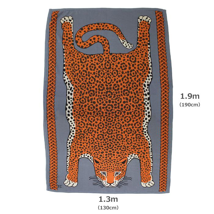 INOUI EDITIONS イヌイエディション THROW 130 LEOPARD【ヒョウ】【ブルー】大判 コットン ビーチタオル LEOPARD 08808の画像