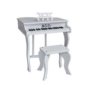 『5年保証』 Schoenhut/シェーンハット  372W　37-Key White Elite Baby Grand Piano and Bench【トイピアノ】【37鍵盤】 アップライトピアノ