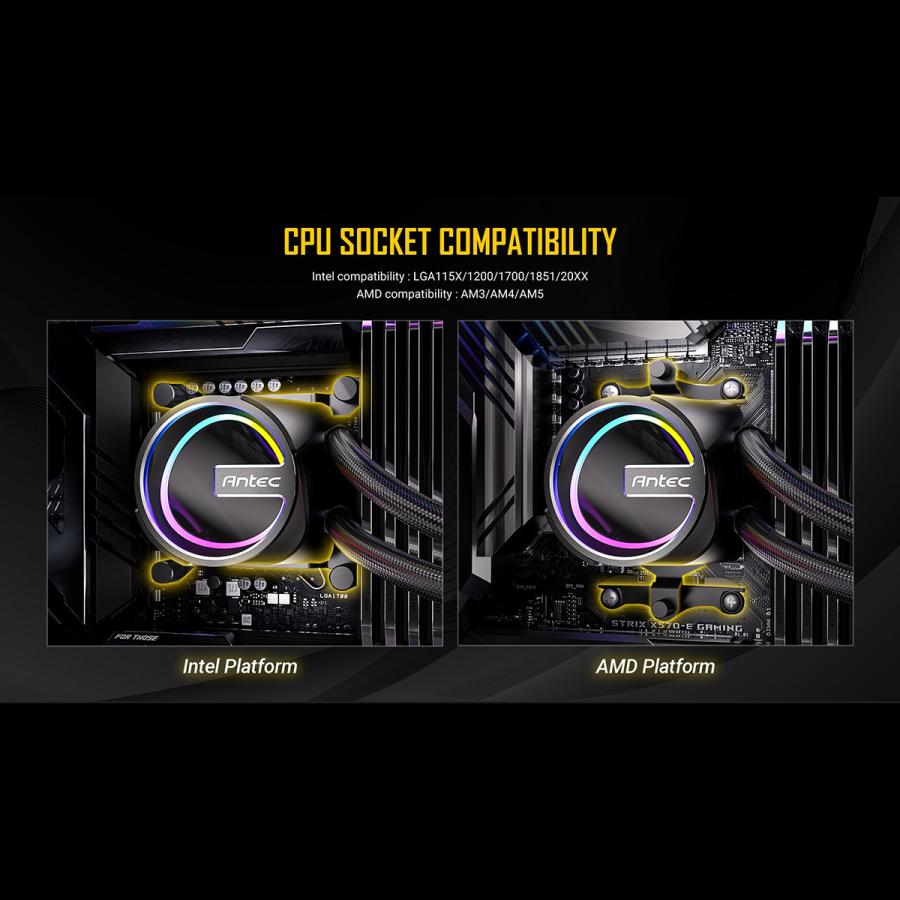 Antec アンテック ARGB LEDファン搭載水冷一体型ユニット ブラック