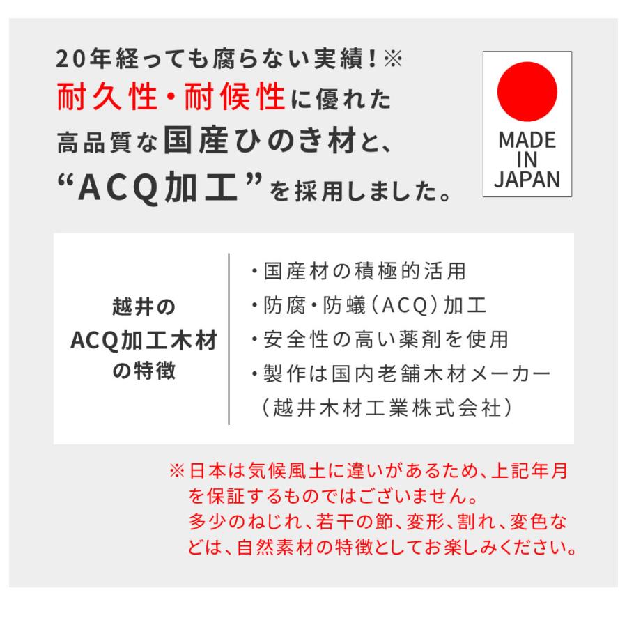 住まいスタイル 【組立式】日本製ひのきピクニックテーブル(防腐加工) 無塗装 KSPM-149NTU_3