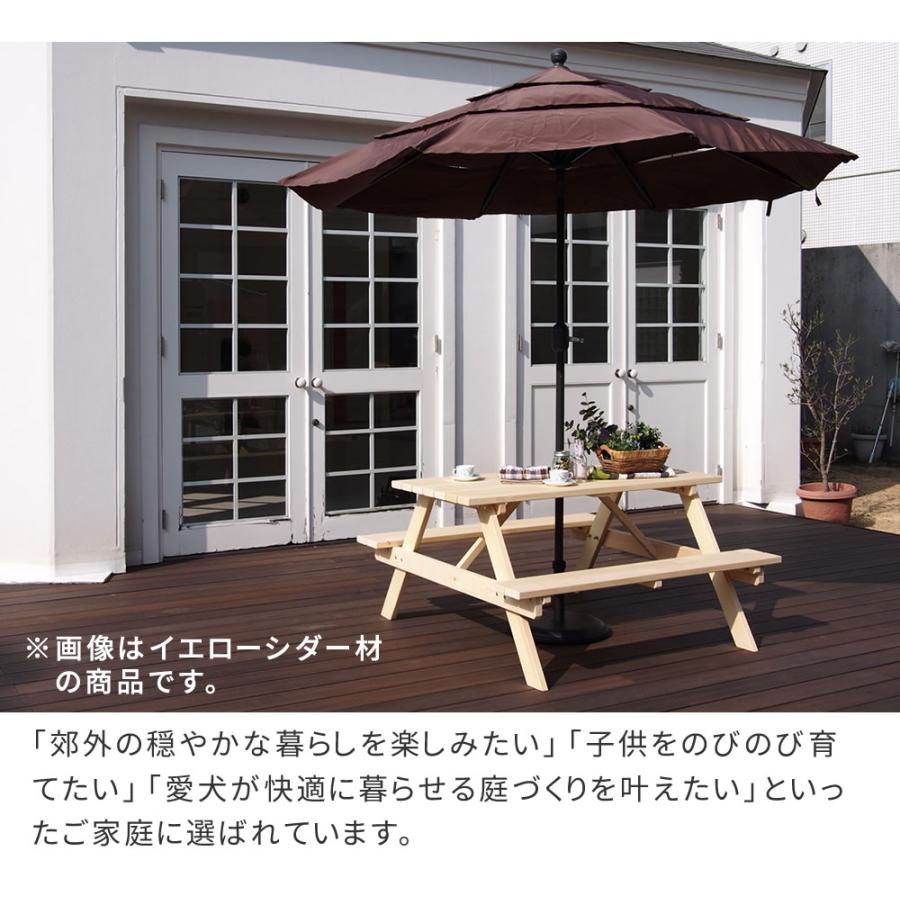 住まいスタイル 【組立式】日本製ひのきピクニックテーブル(防腐加工) 無塗装 KSPM-149NTU_6