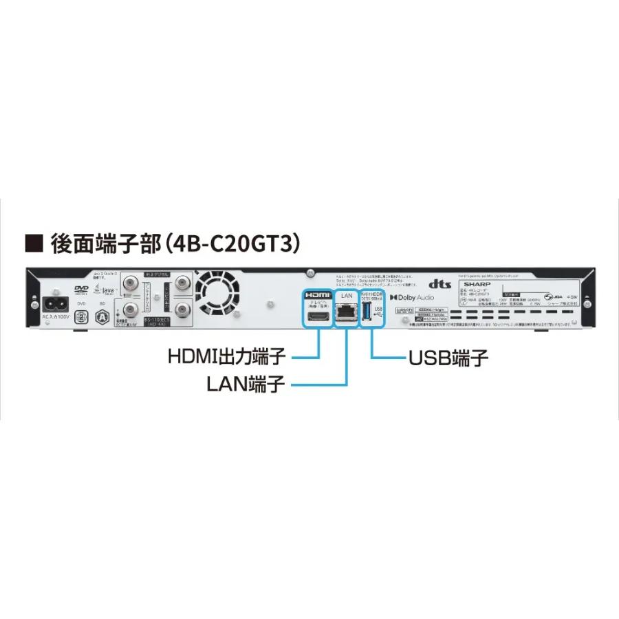 SHARP（シャープ） 【梱包B級品】4B-C20GT3 2TB 4Kチューナー内蔵