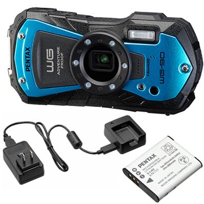 PENTAX ペンタックス WG-90（ブルー）＋バッテリー＋充電器キット