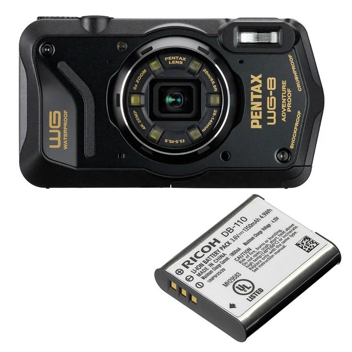 PENTAX ペンタックス WG-8 ブラック＋DB-110 充電式バッテリーセット